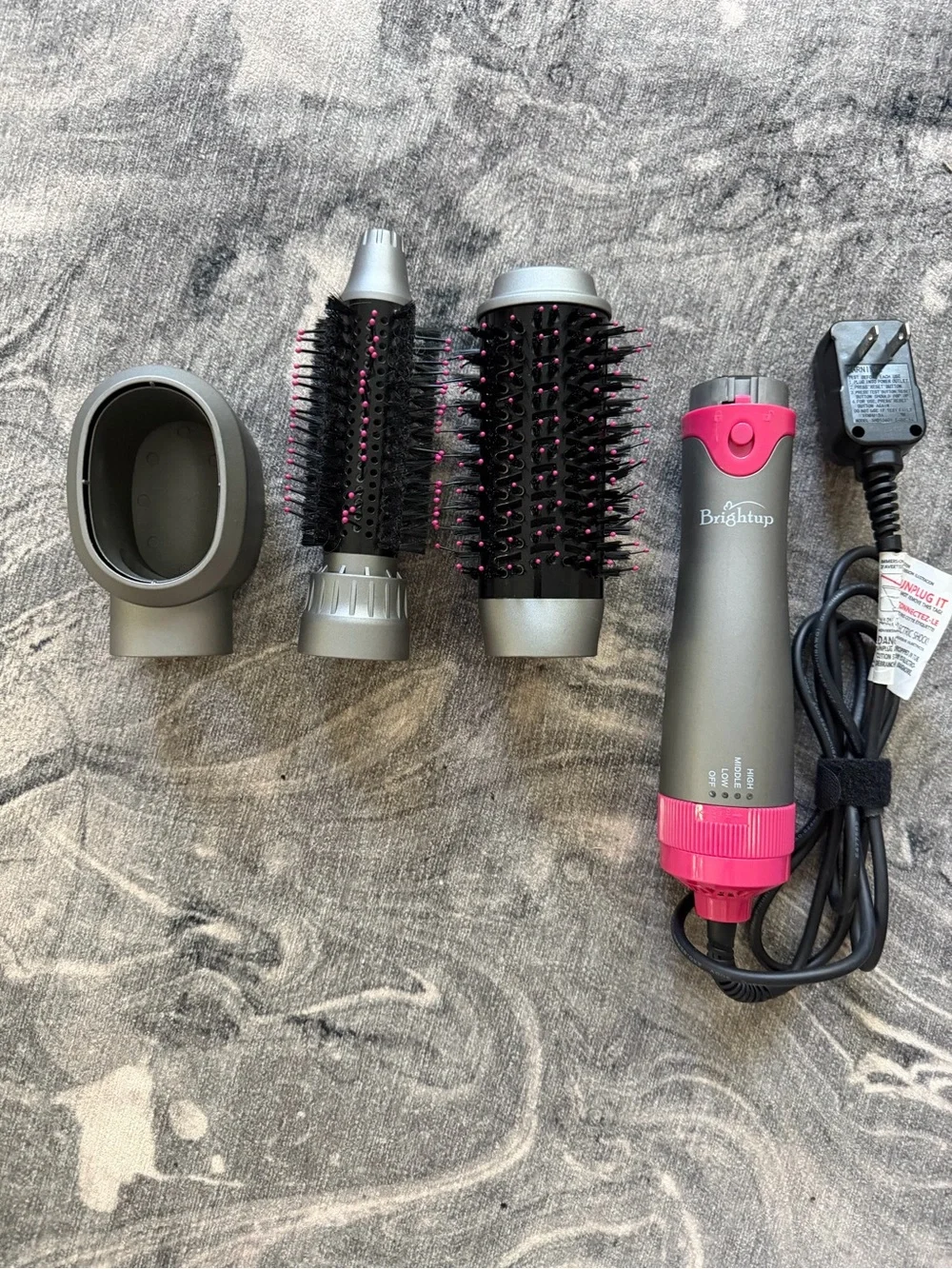 3-in-1 Silver and Pink Blowout Wet Brush